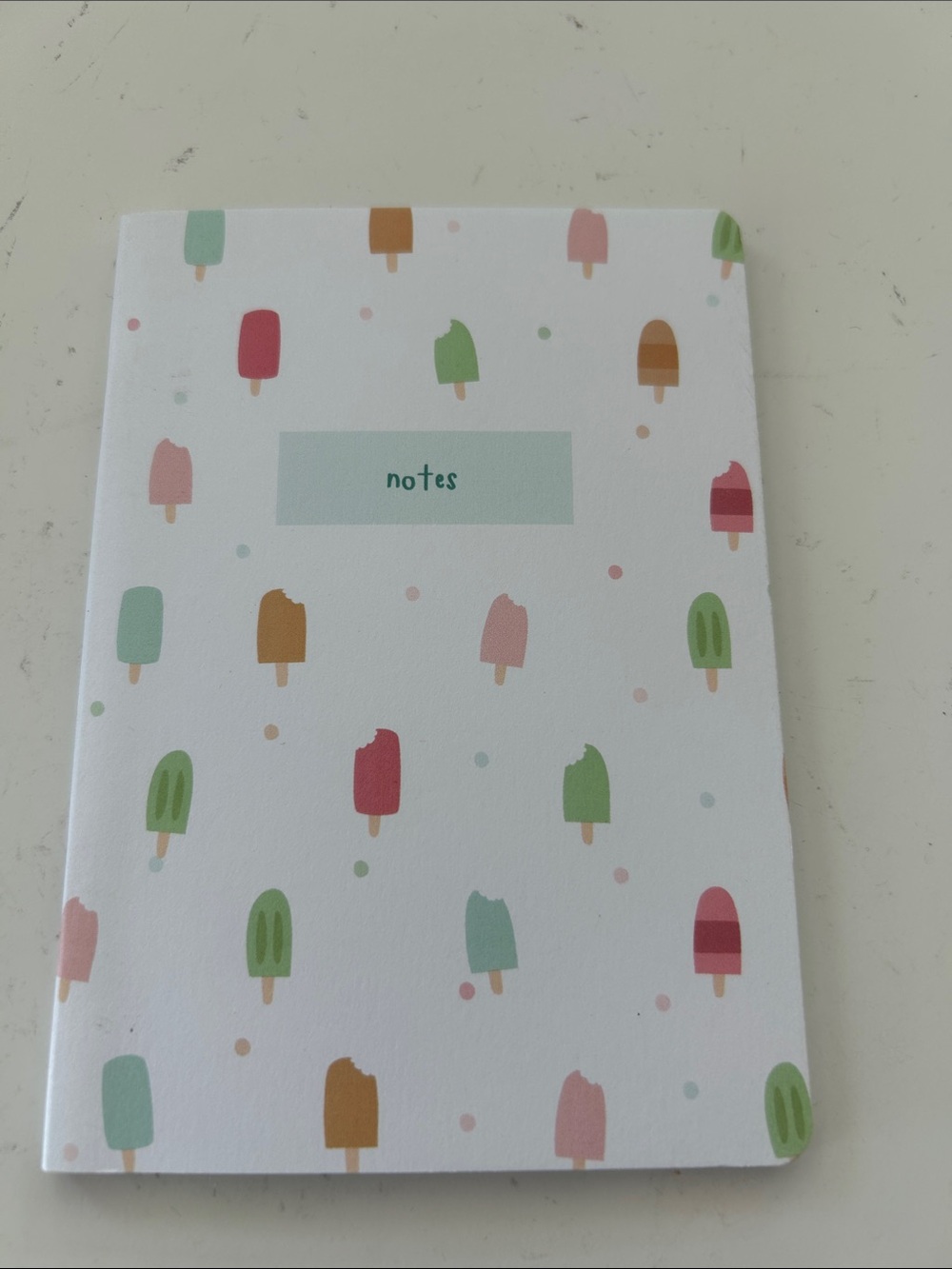 Notebook with Popsicle Print cover cardstock- grid paper 4x4.5